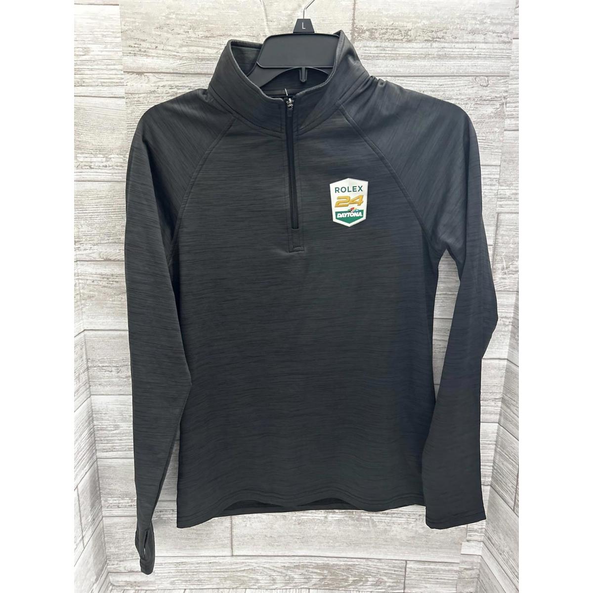 Rolex 24 Daytona Quarter Zip Pullover Womens Small Carbon Gray Stretch Nwt